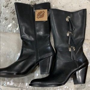 Harley-Davidson black leather boots, 8.5.